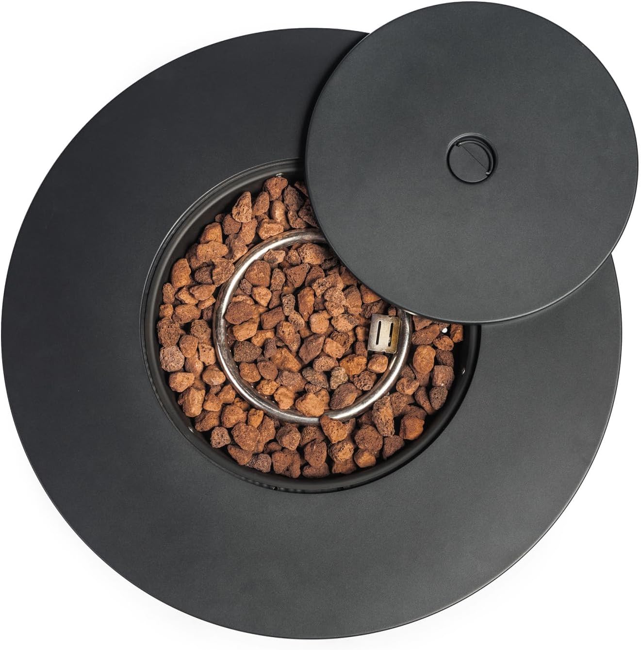 30 Inch Propane Round Fire Table - 40000 BTU Fire Pit Table with Realistic Rattan Design