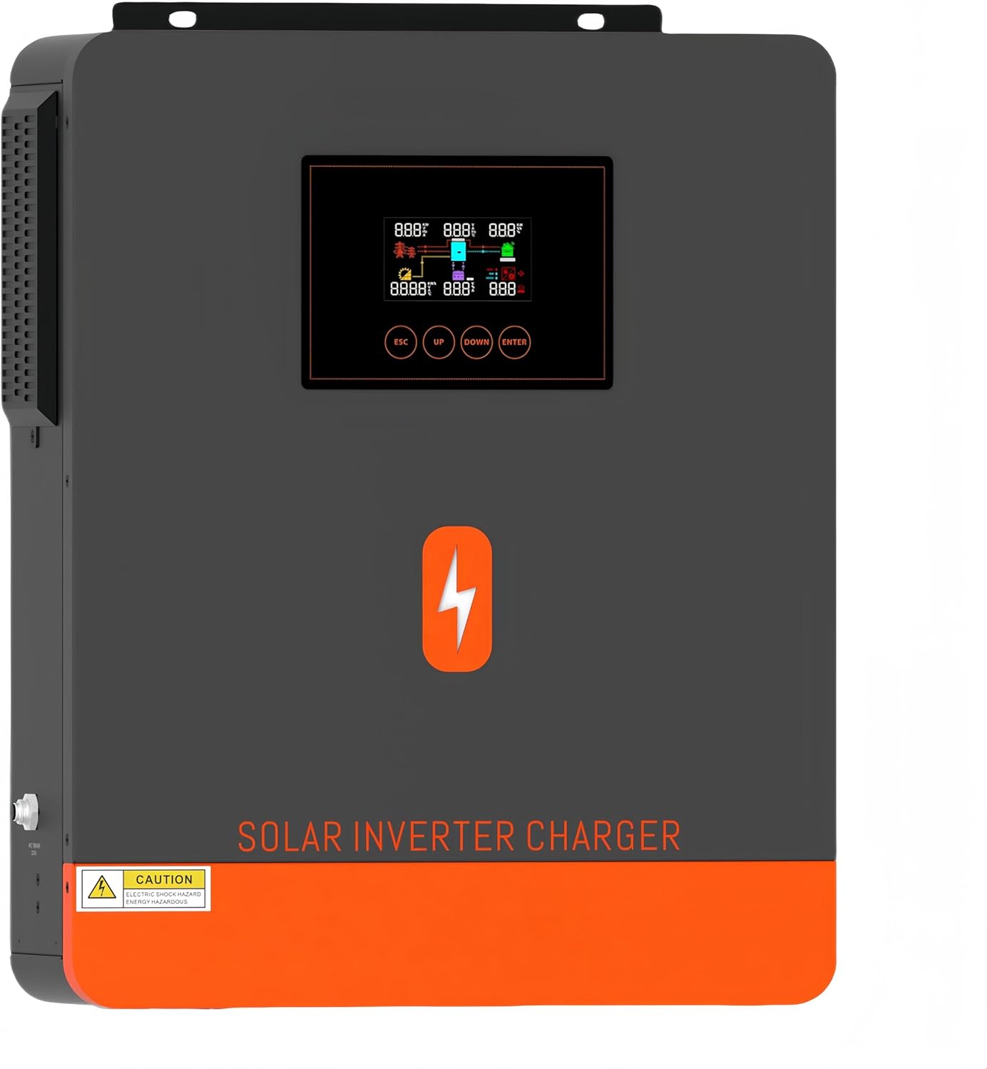 PowMr 3600W Solar Inverter 24V DC to 110V AC, Pure Sine Wave Power Inverter with 120A MPPT Controller and 80A AC Charger, Max.PV Input 4200W, 500VDC, fit for 24V Lead-Acid and Lithium Batteries