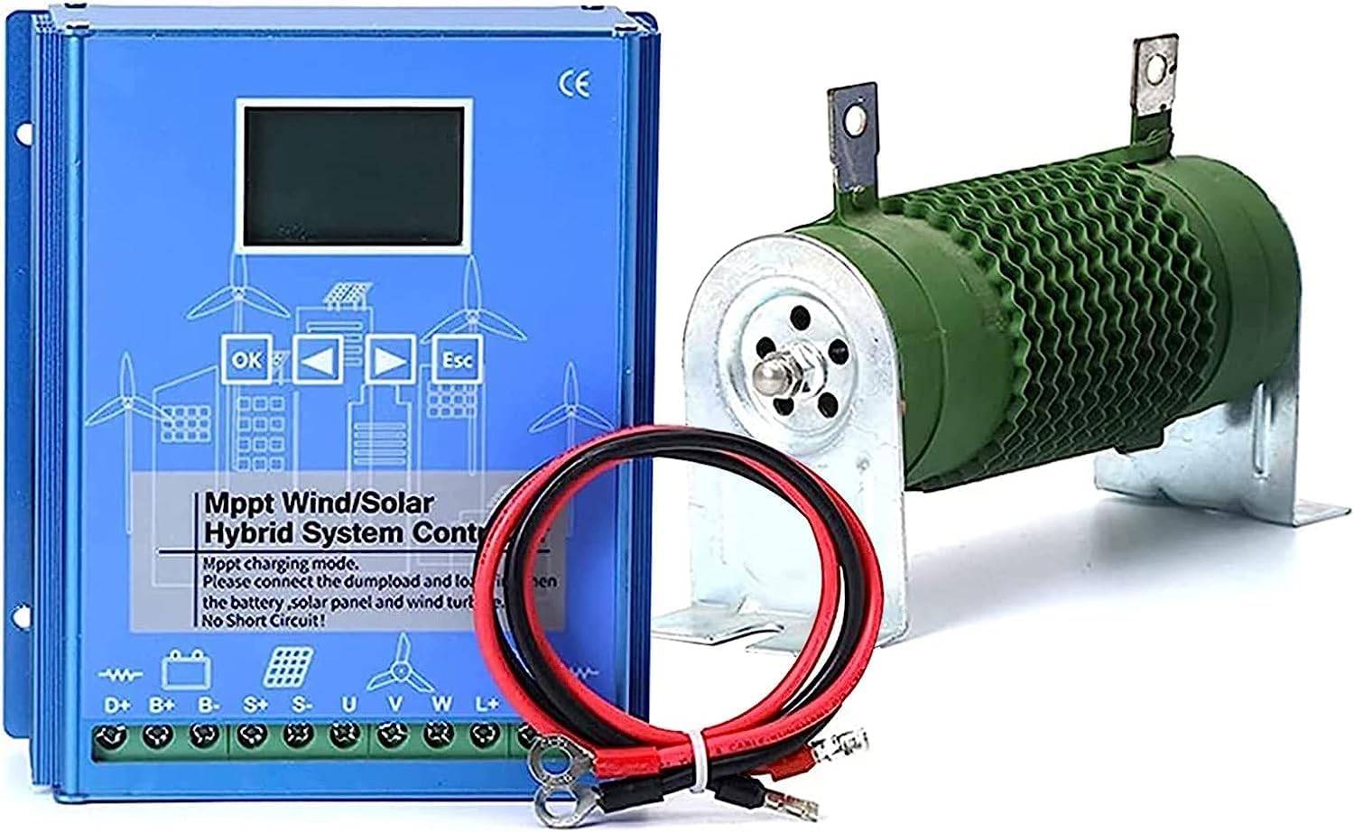 CAJUCA Wind Turbine Kit 5000W Vertical Axis Wind Turbine Generator with Solar Hybrid Controller Free Energy Windmill Power Generation Kit