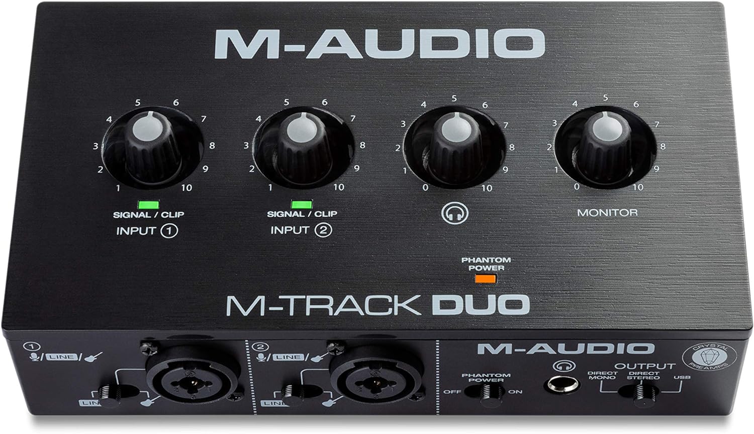 M-AUDIO M-Track Duo USB Audio Interface for Recording, Streaming and Podcasting with Dual XLR, Line and DI Inputs, plus a Software Suite Included