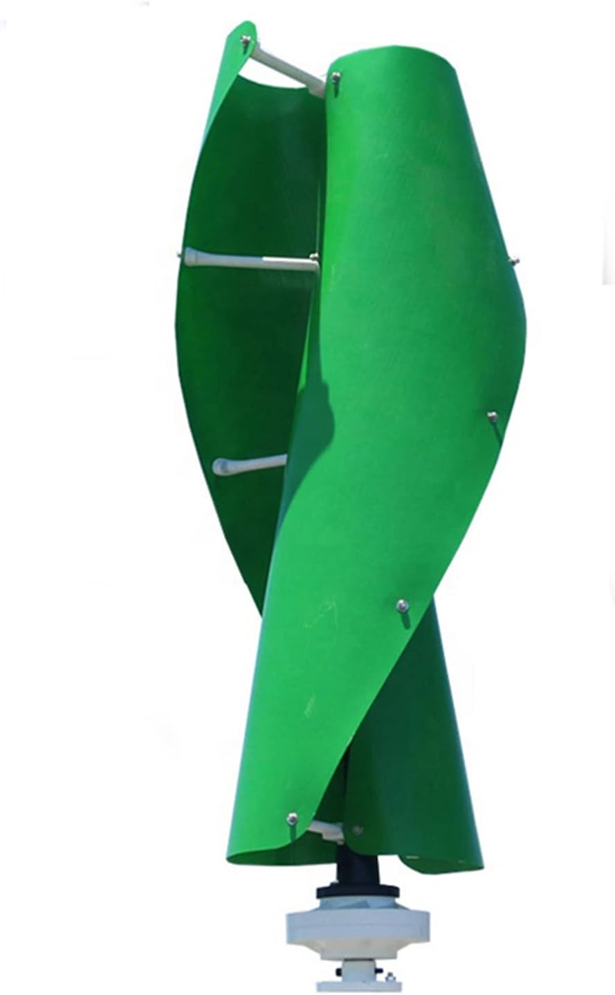 WANGYONGQI 10000W Spiral Maglev Wind Turbine, 12V 24V 48V 220V 2 Blades Vertical Home Wind Generator with Waterproof Charge Controller for Home Or Camping (Green)