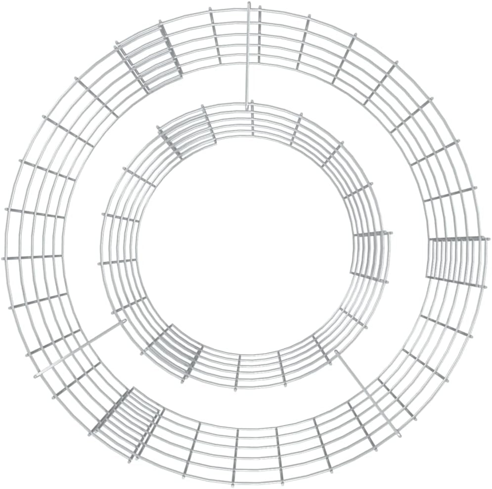 Gabion Fire Pit, Round Outdoor Galvanized Iron for Patio Grilling, Durable Wood Burning Stone Cage