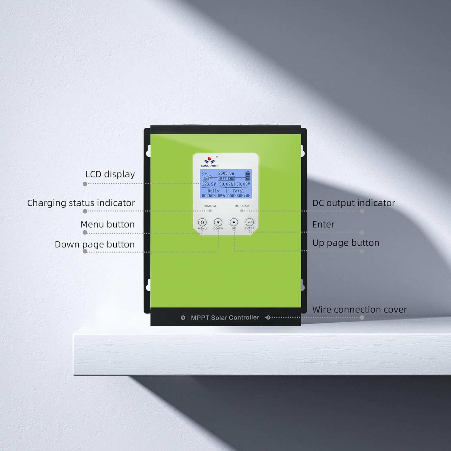 MPPT Solar Charge Controller 40A 60A 80A 120A 12V24V36V48V Auto, Solar Battery Panel Regulator , Max 170v PV Input, fit for Sealed, Gel, Flooded, and Lithium Batteries 570W-6800W (60A)