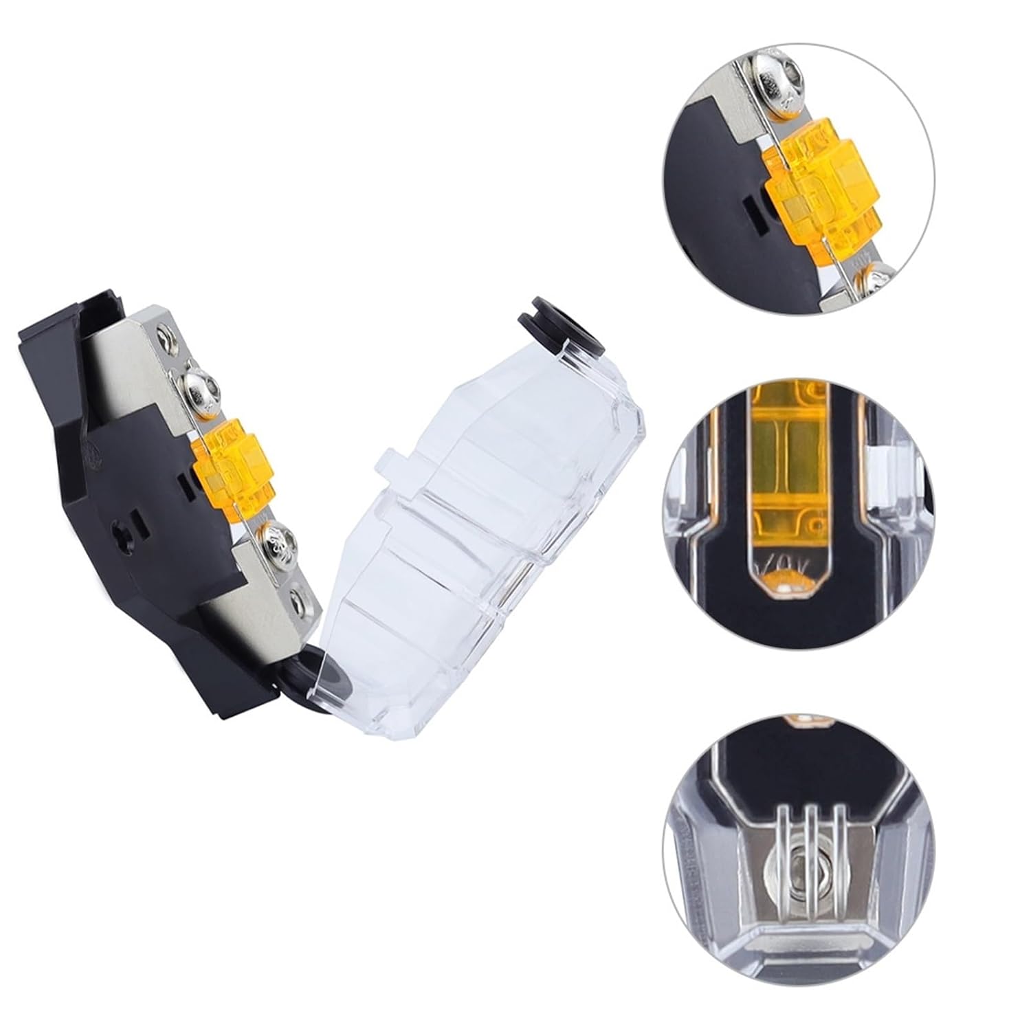 1/2/3/4-Way Fused Distribution Block with 80A Fuses Amp Ground Distribution Block for Car Audio Amplifier Splitter