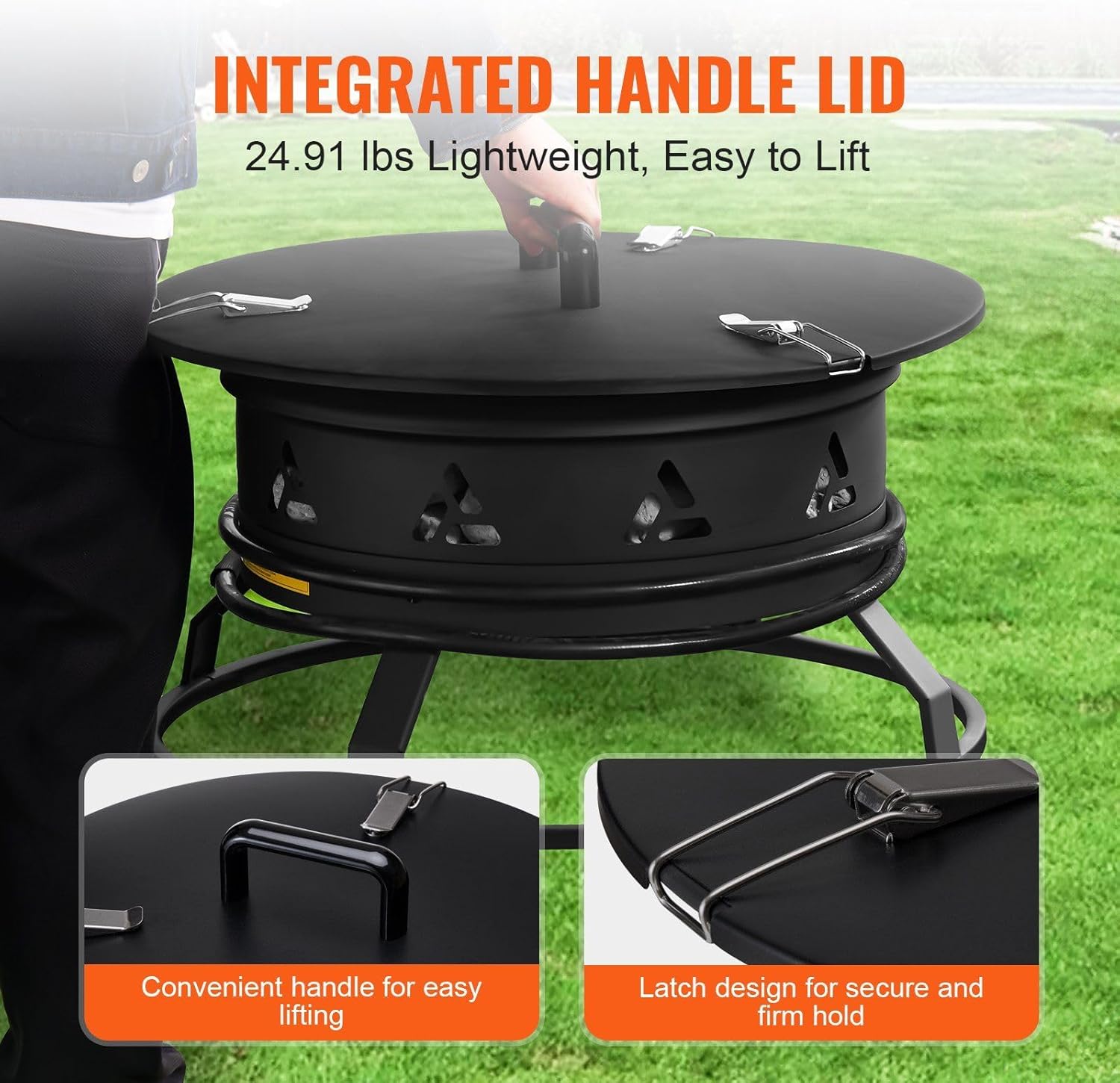Propane Fire Pit 24' Outdoor Portable Gas Fire Pit for Heating 58000 BTU