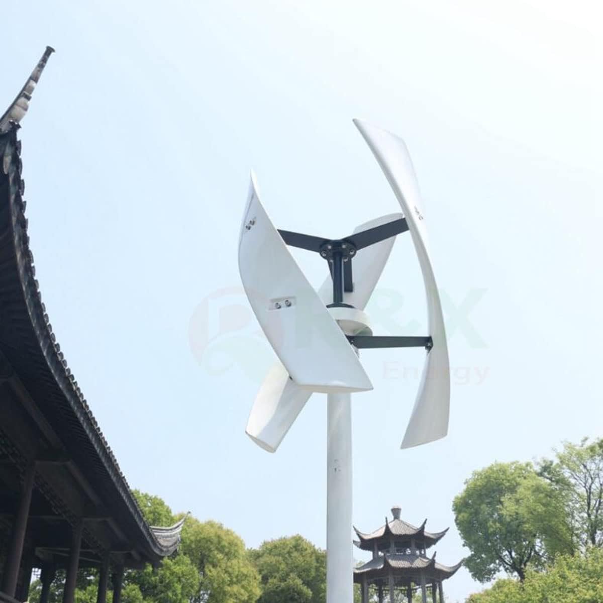 Wind Turbines,Wind Turbine Vertical Axis X Type Wind Energy Power Generator Controller Low Noise,White,12V (White 24V)