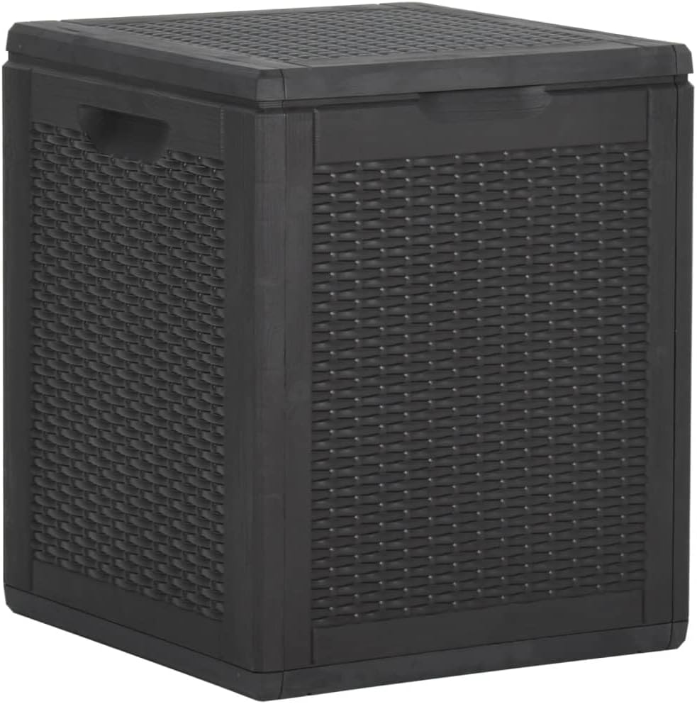 Patio Storage Box 23.8 gal Black PP Rattan,Weatherproof RattanLook Outdoor Storage Box for Patio, Garden, and Deck Storage Boxes, Patio Furniture