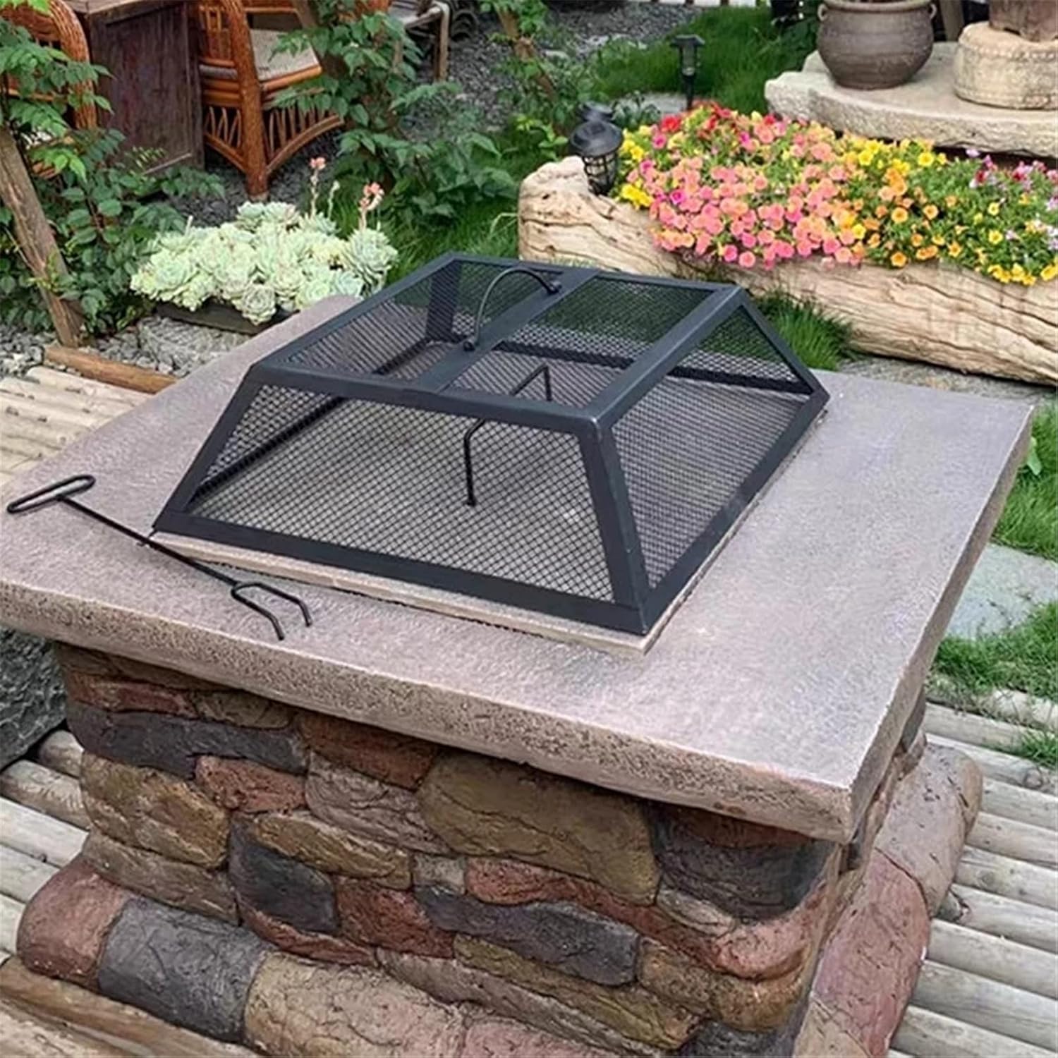 Barbecue Table Outdoor Courtyard Villa Roast Meat Garden Fire Pit Household Multifunction Form BBQ Grills for Backyard Terrace