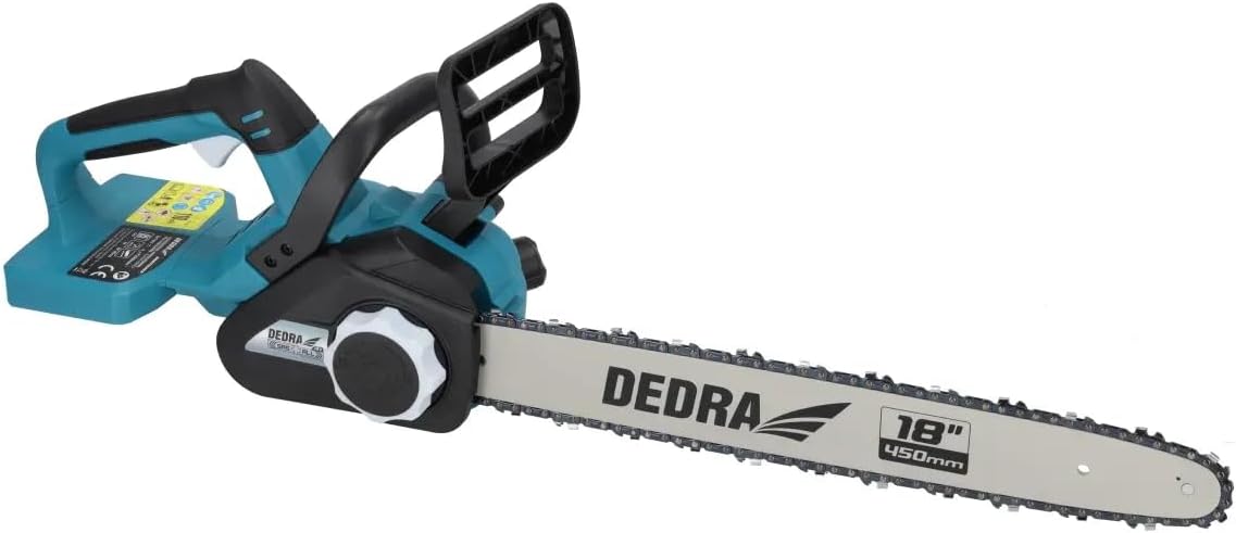 Cordless Chainsaw 18 Inches, 2 x 18 V, Guide Rail 18 Inches, Double Power Supply, with Safety Brake, Brushless Motor, Tool-Free Chain Tension, without Battery/Charger