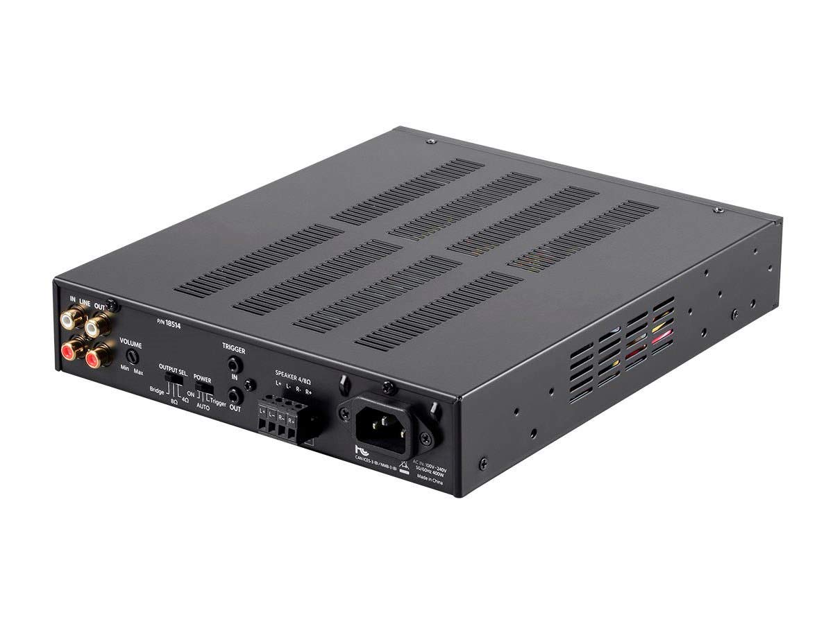 Monoprice Unity 200-Watt Bridgeable Power Amp - Class‑D Amplifier, 12-Volt Input/Output Triggers, Rack Mountable