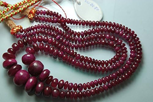 13 inch natural beads strand of 4mm smooth rondelle pink sapphire gemstone beads for DIY jewelry - necklace, bracelet, earring, ring.