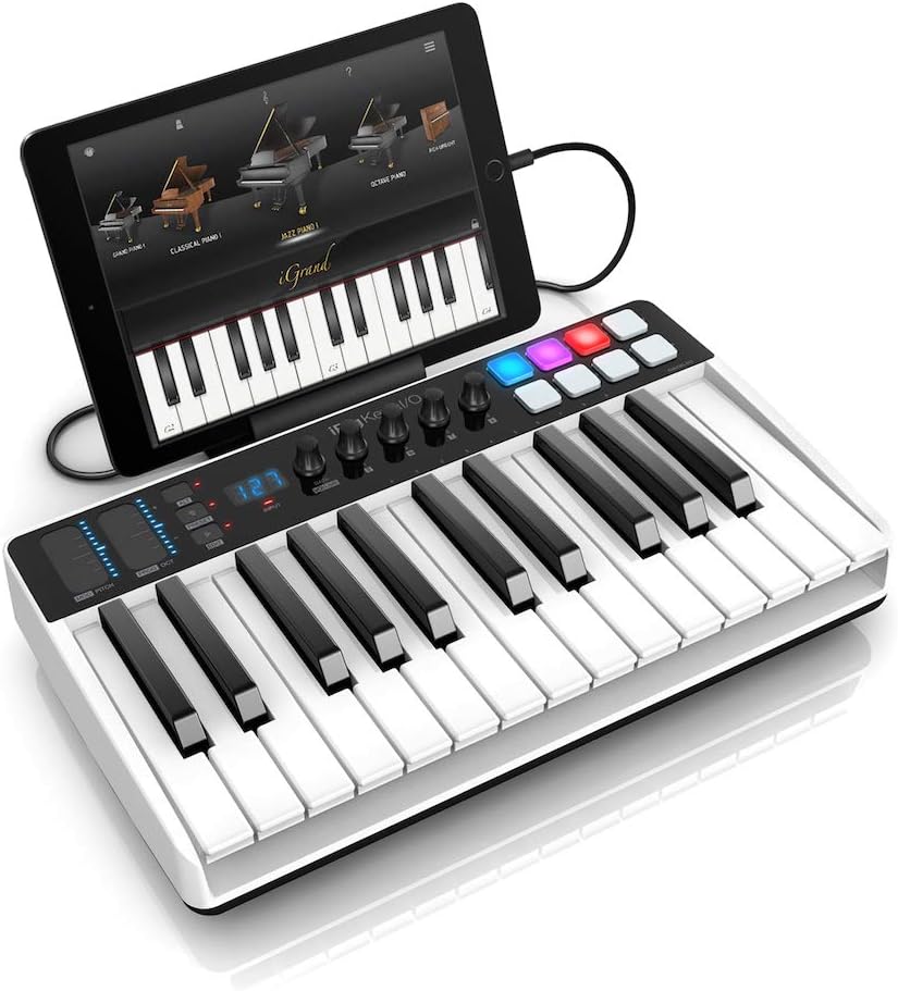 IK Multimedia iRig Keys I/O 25-keys Midi Controller with 24-bit up to 96kHz Audio Interface for iPhone/iPad, Android and Mac/PC