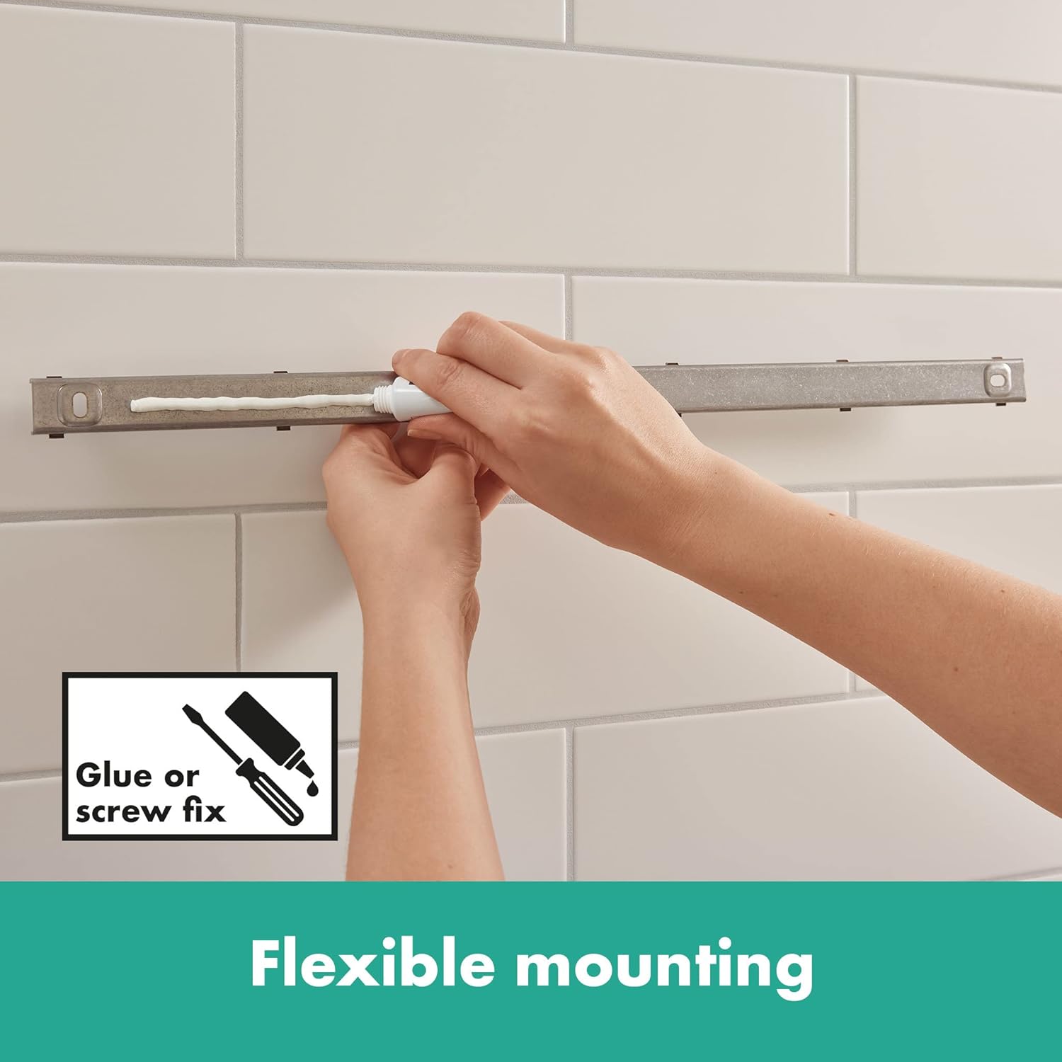 Hansgrohe WallStoris Bathtub Bundle, Bathroom Storage, Accessories Set, no Drilling, Matt Black, 27966670