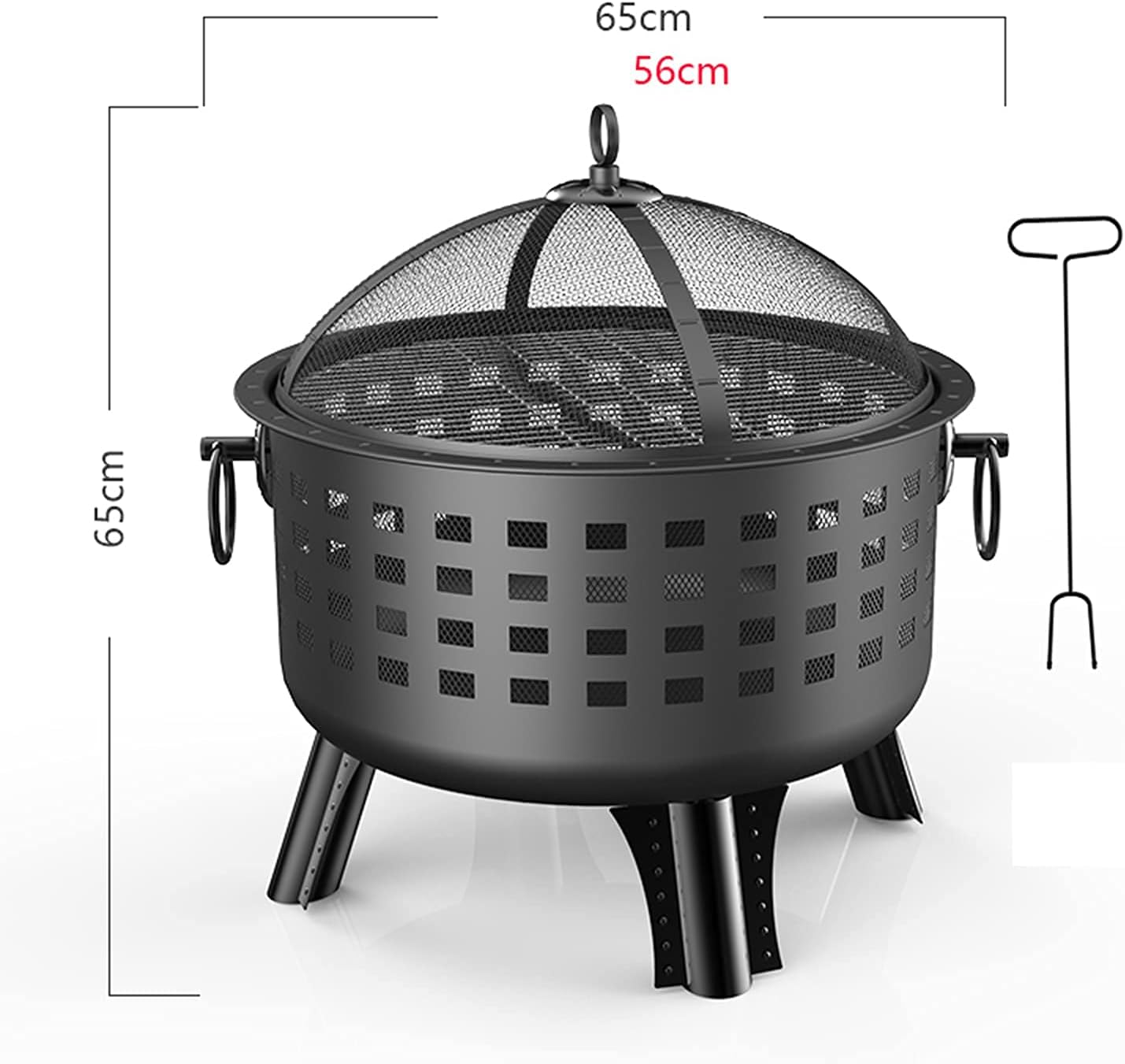 Backyard Patio Garden Fireplace Wood Burning Fire Pit Outdoor Heaters 2 in 1 Fireplace for Bonfire Barbecue in The Wild with Grill Grate for Heating BBQ Fire Bowls