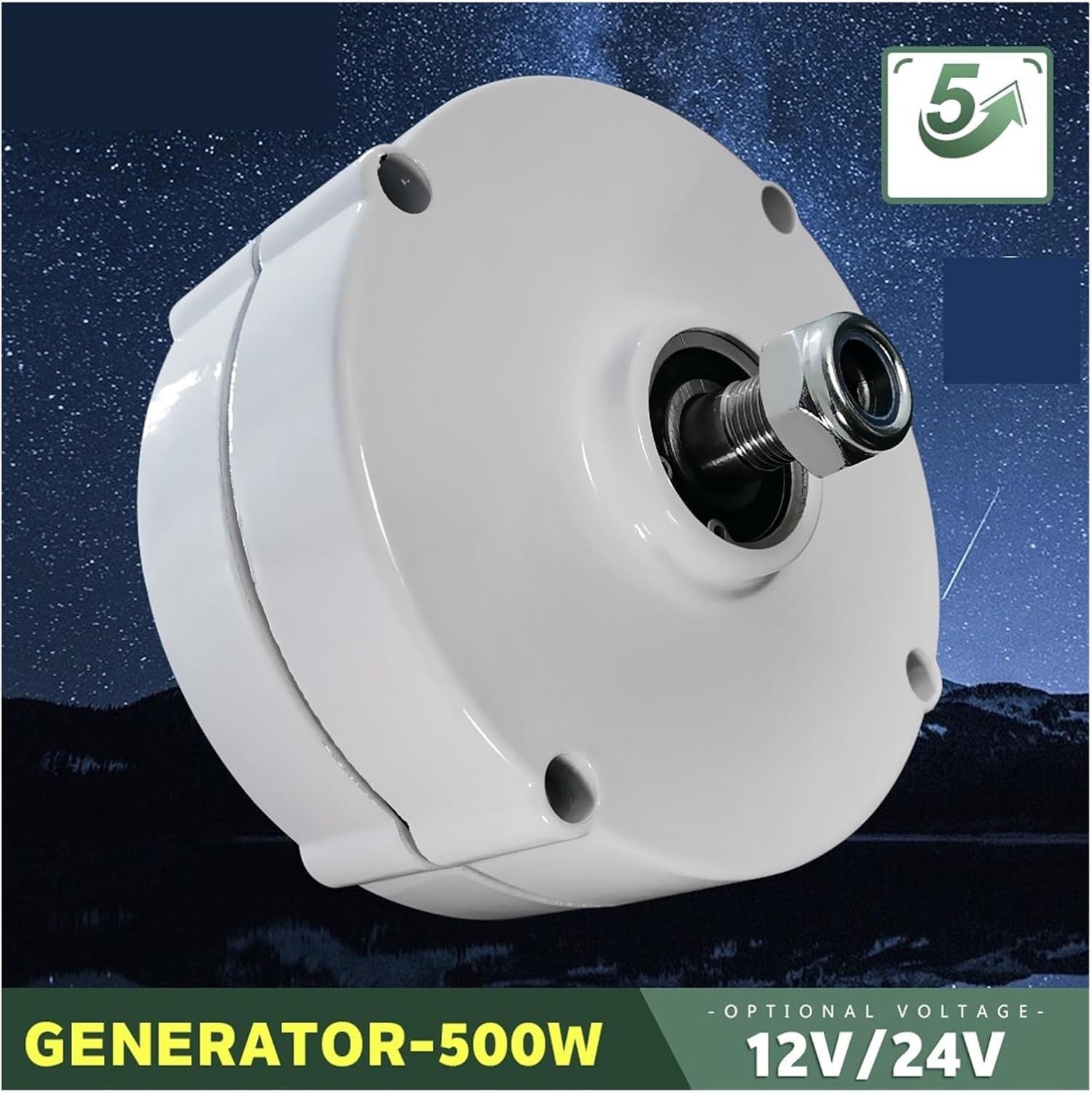 PMG Wind Turbine Generator 750 Rpm 500w 12V 24V Windmill AC DC Power Magnetic Dynamo Water Turbine Hydro Alternator(WIthout the base,12V_500W)