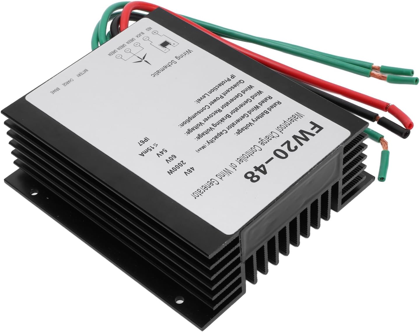 MPPT Wind Turbine Charge Controller, 48V IP67 Automatic Controller with Protecting Function for 2000W Wind Turbine Generator