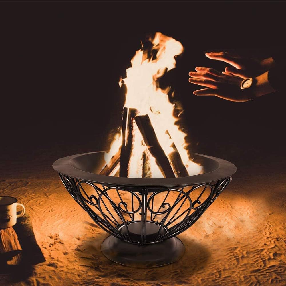 Fire Pit Portable Outdoor Fire Bowl, 20 Inch Wood Burning Fire Pits, with Spark Sn Poker Fire Pit