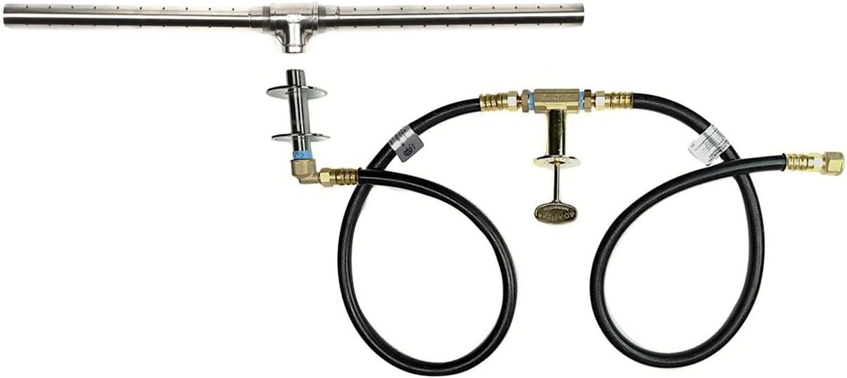 EasyFirePits Pre-Plumbed Natural Gas/Propane Fire Pit Kit & Lifetime Warranted 316 Stainless Steel Burner Choice (98.00, 98 Inch Trough Burner)