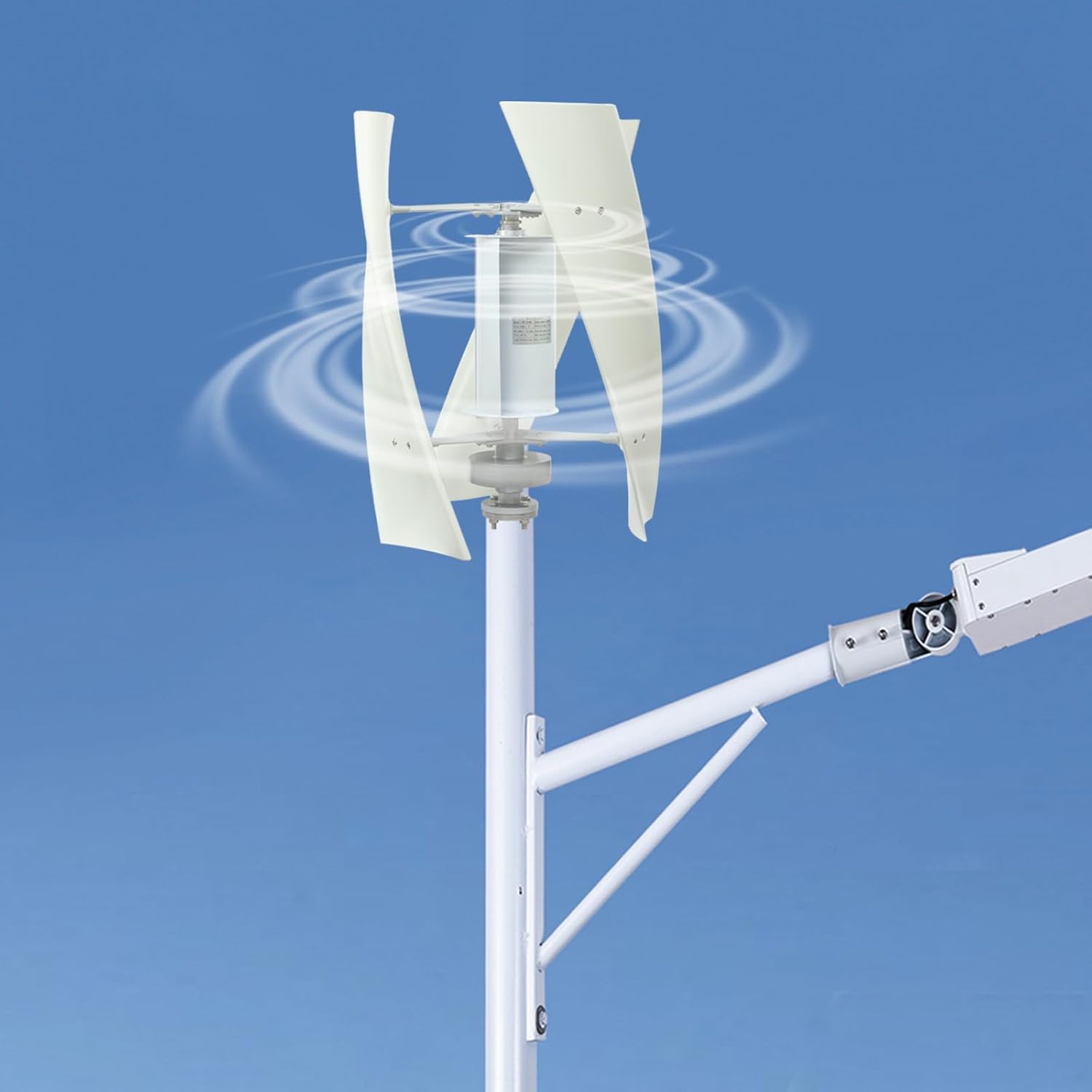 100W Vertical Wind Generator, 12V Output Wind Turbine with Controller, Aerodynamic Design, 3 Blades, Auto Windward Adjustment, Ideal for Boats, Gazebos and Mobile Homes (12V)