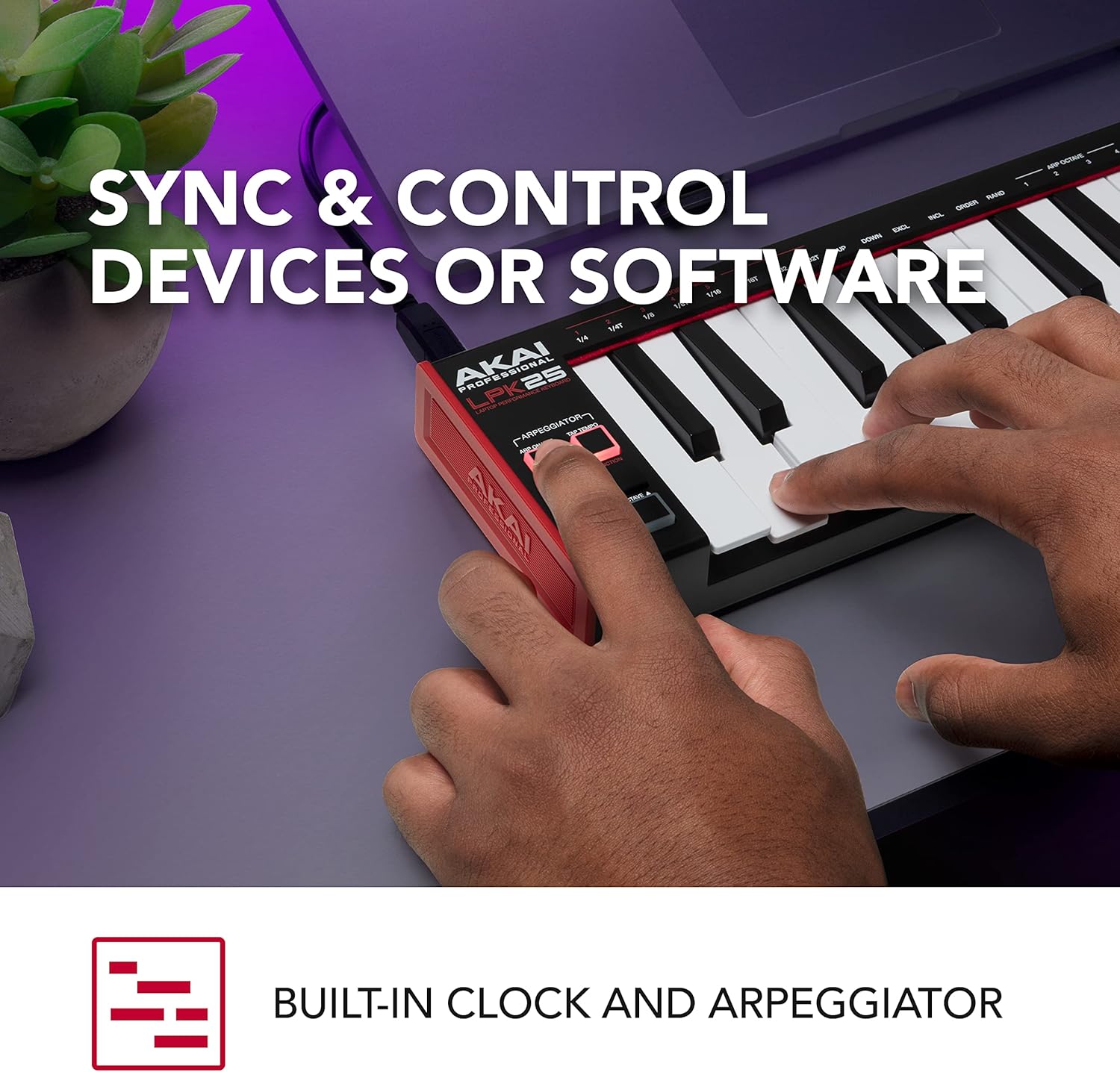 AKAI Professional LPK25 - USB MIDI Keyboard Controller & Audio-Technica ATH-M20X Professional Studio Monitor Headphones, Black