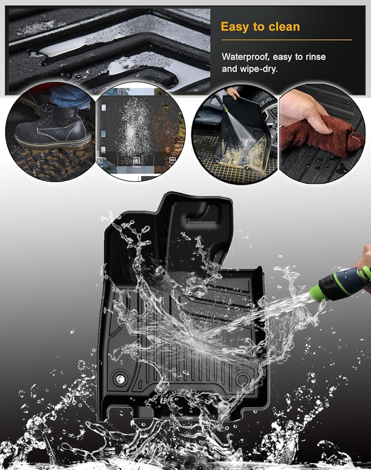 2021-2025 Sienna Floor Mats 7-Seat Compatible with Toyota Sienna (without Vacuum & Fridge Box) - Custom Fit TPE 3 Row Floor Liners - All Weather Floor Mats for Toyota Sienna Accessories 2021-2024 2025