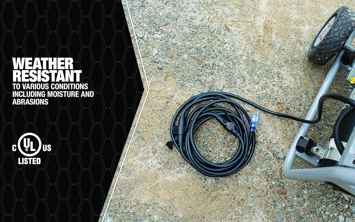 Southwire 65039101 12/3 50-Ft. Generator Power Cord; Black