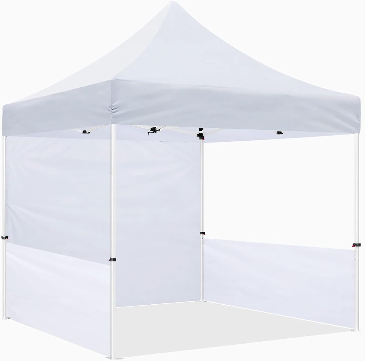 10x10 Pop Up Canopy Tent with 1&2Half Walls&Rails, ABLEM8CANOPY ULTRA8 Series Heavy Duty Instant Canopy Shade Tent for Outdoor Commercial or Sport Event, Patio, Tailgating, Backyard(White)