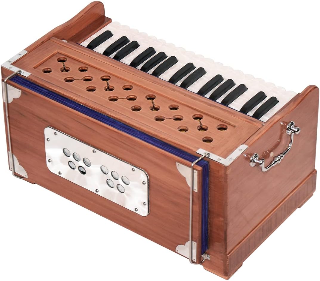 Bhava Lite “Travel” Harmonium | Small, Lightweight | Ethically Sourced, Professionally Tuned & Shipped from US, Handmade in India | Standard Edition Natural