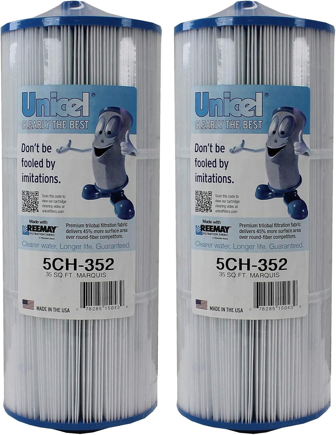 Unicel 5CH-352 35 Square Foot Media Replacement Hot Tub Spa Filter Cartridge with 151 Pleats (2 Pack)
