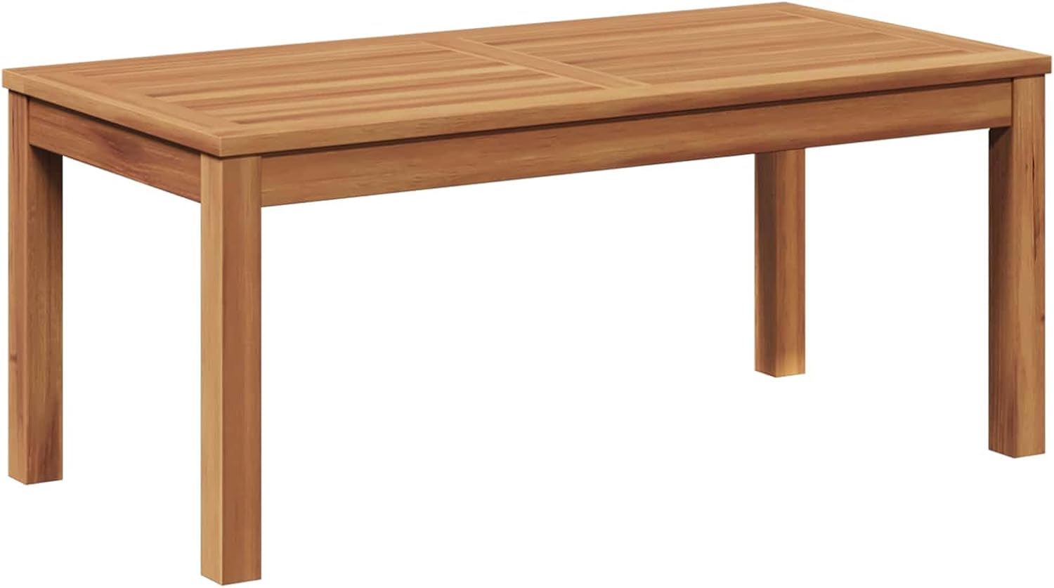 Solid Teak Wood Outdoor Patio Table, Brown Finish, 37.40x17.72x15.75 Inches, Durable Weather-Resistant Design for Garden, Balcony, Porch, Deck, or Exterior Sectional Seating