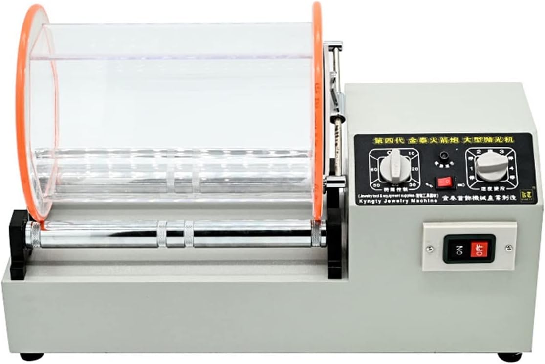 Jewelry Polisher, Gemstone Polishing Kit Barrel Machine Four Speed Setting Work Coin Cleaning Time and Large Jewelry Equipment,Jewelry Polishing Machine