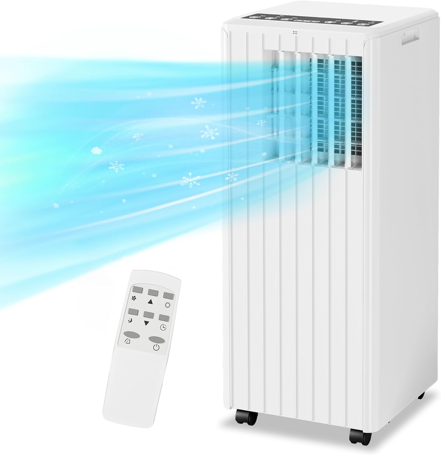 Portable Air Conditioner with Remote Control, 8,000 BTU Cools up to 350 Sq. Ft., LED Touch Panel, Built-in Dehumidifier, Fan, 3 in 1 Compact Indoor Quite AC Unit for Home Office Dorm RV, White