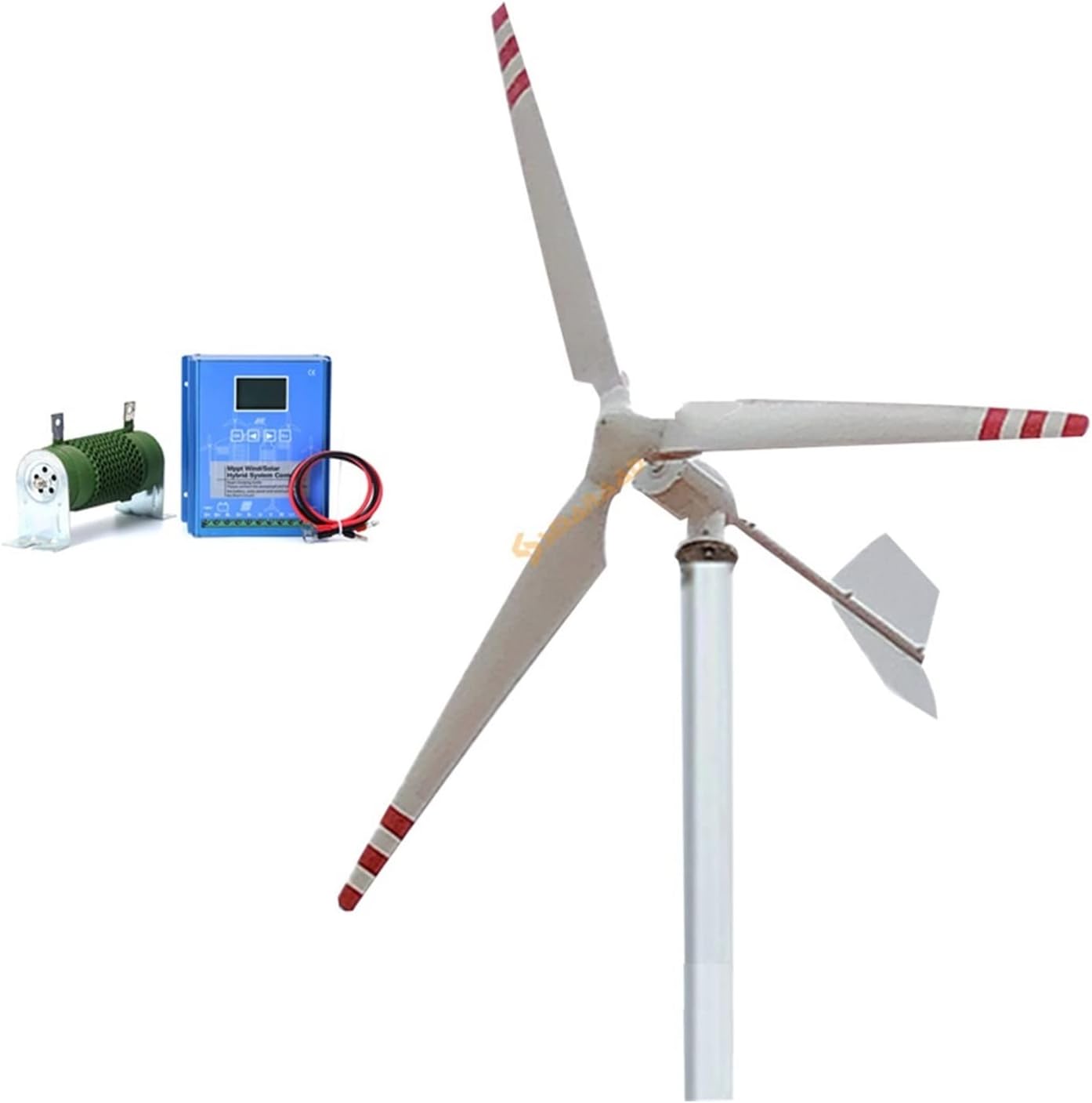 Wind Turbine 2000w 48V 24V Wind Turbine Generator, Windmill Horizontal Wind Turbine Generator Kit Energy Altern With Mppt Controller Inverter (Color : Turbine Only, Size : 3_24V_2000W)
