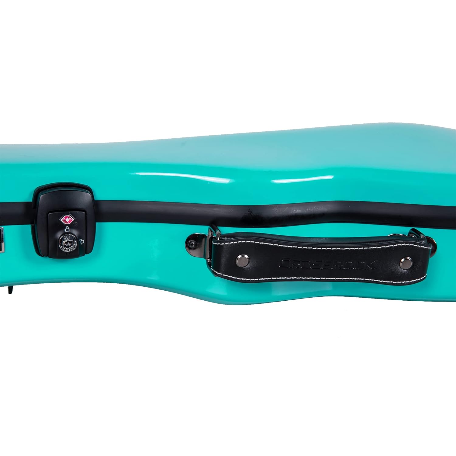 Crossrock Case - Fiberglass Mandolin Case - Fits Both A & F Styles - Padded Straps, Accessory Compartment, Fixed & Removable Padding - Includes TSA Lock - Mint Blue (CRF1020MAFMB)