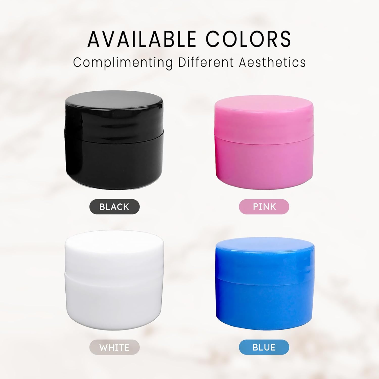 Beauticom® 300 Pieces 7G/7ML (0.25oz) PINK Sturdy Thick Double Wall Plastic Container Jar with Foam Lined Lid for Acrylic Powder, Rhinestones, Charms and Other Nail Accessories - BPA Free