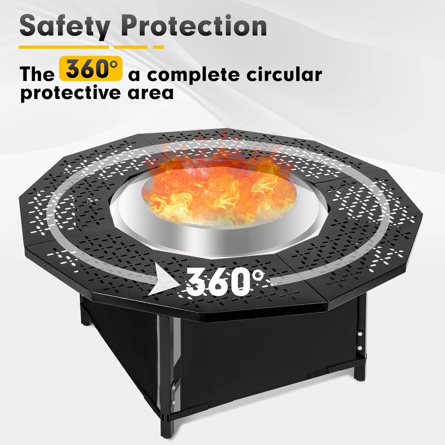 40 Inch Fire Pit Surround Tabletop for Solo Stove Bonfire up to 19.5