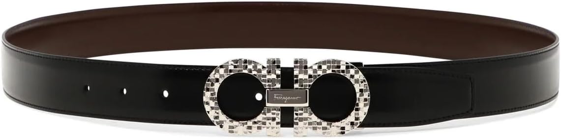 Salvatore Ferragamo Gancini Logo Engraved Reversible Buckle Belt