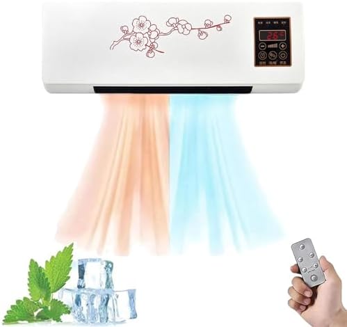Glenmi Wall Mounted Air Conditioner, Small Heating Air Conditioner Fast Natural wind/Heating for Room, Household Wall Hanging Air Conditioning Heater Bathroom Air Conditioning Hot Fan(C)