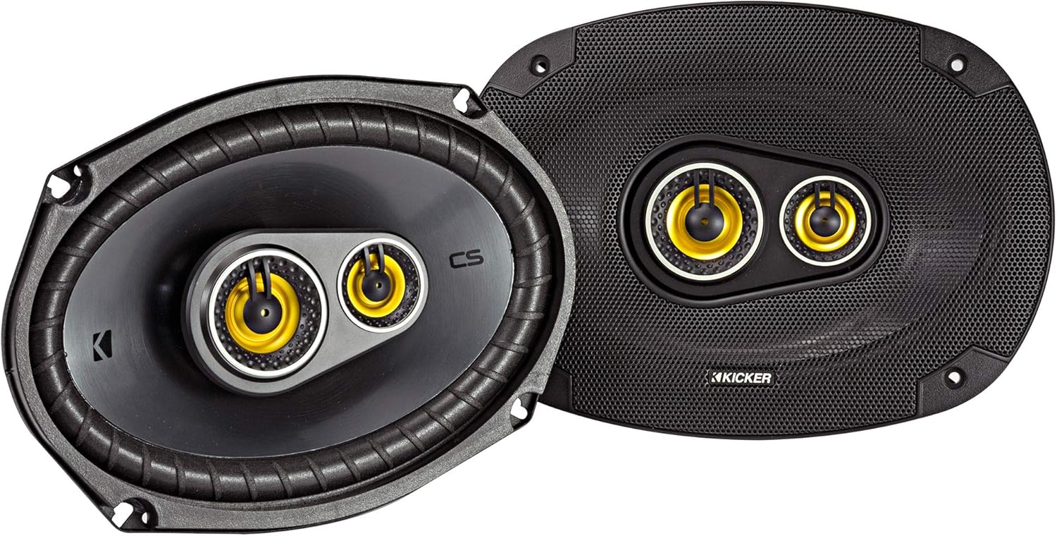 Kicker CS Series 150 Watt 6 x 9 Inch Car Audio Coaxial Speaker Pair, Black