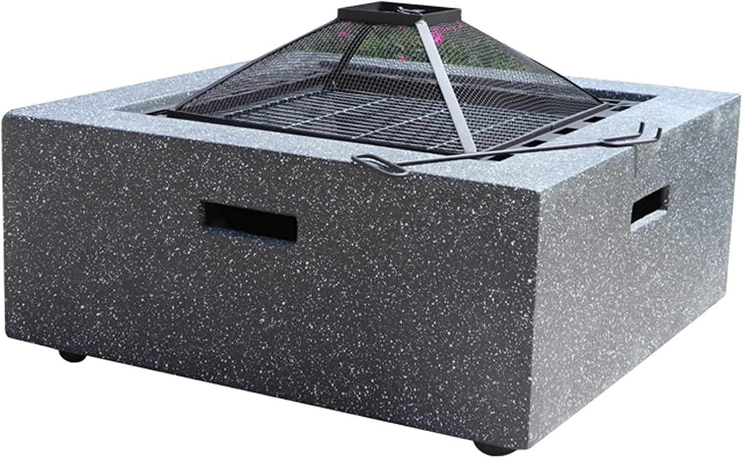 Outdoor Fire Pit Garden Terrace BBQ Leisure Table, Outdoor Cooking Fire Pit, Wood Burning Fire Bowl, Multifunctional Heating Fireplace