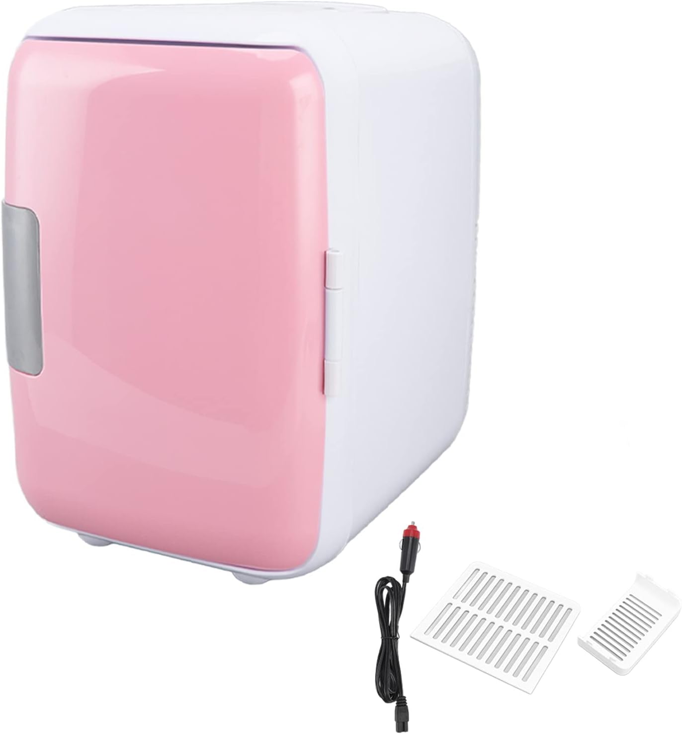 Pilipane Car, Portable Mini Fridge 4 Liter, Office Desk & College Dorm Room, Small Refrigerator Cooler for Food, Drinks, Beauty & Makeup, Skincare Mini Fridge for Bedroom(Pink)