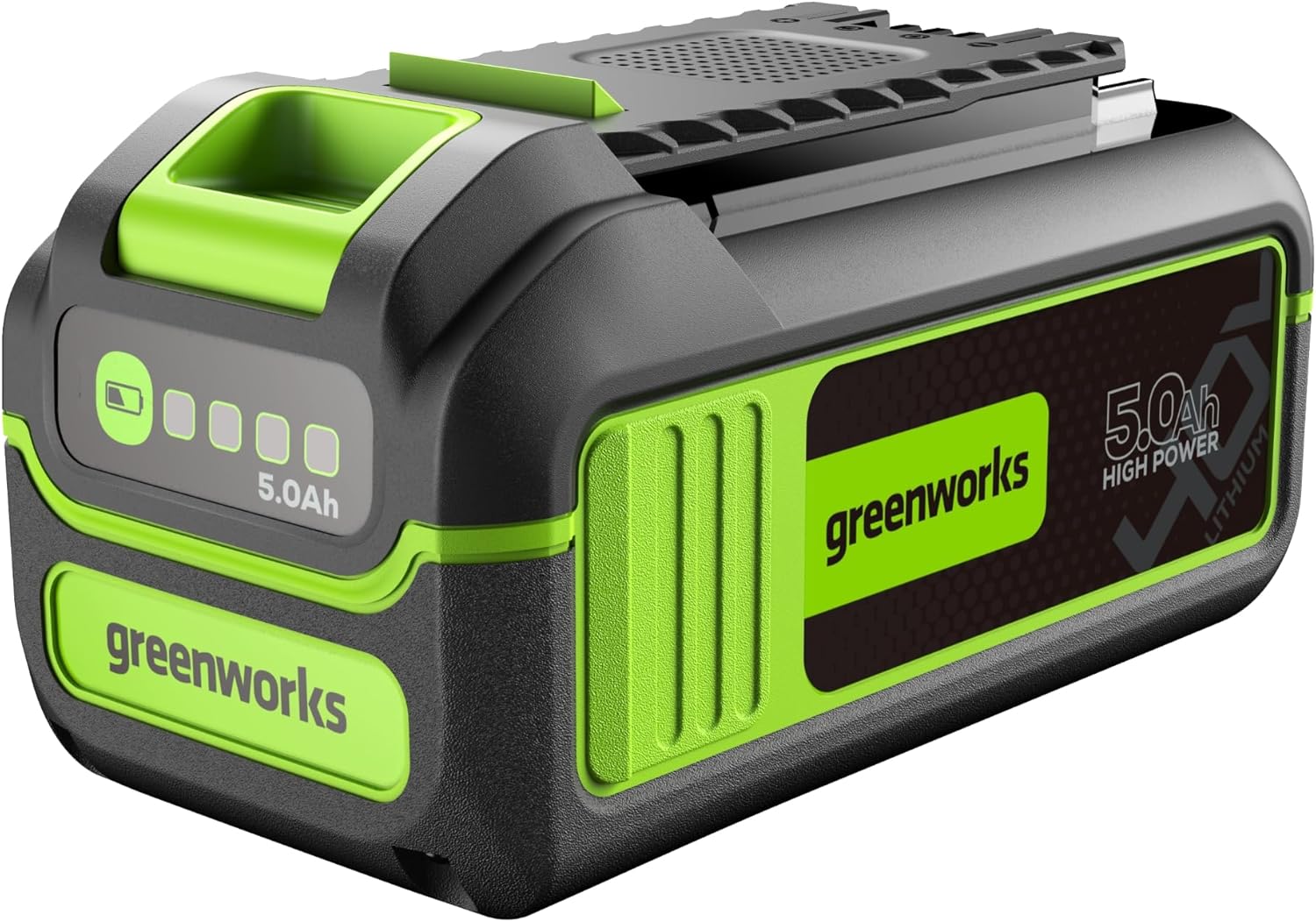 Greenworks 40V 5.0Ah Lithium-Ion High-Power Battery, Upgraded with 22% Power Boost (Genuine Battery / 75+ Compatible Tools)