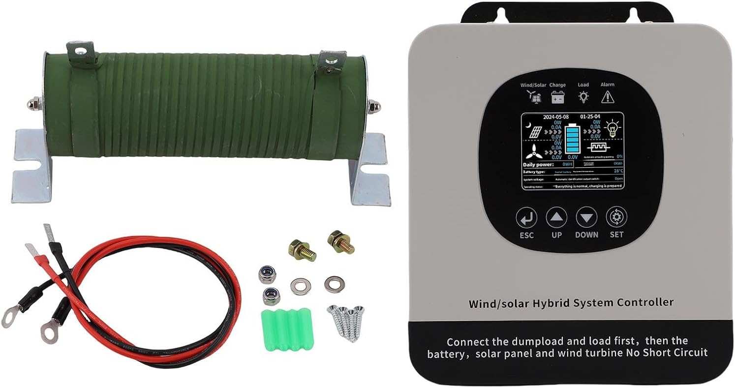 Hilitand Wind Solar Hybrid Charge Controller,1200W Wind 800W Solar High Efficiency MPPT PWM Protect for Home Boat Street Lamp Lighting System