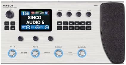 Asixxsix M Guitar Effects Processor, 120 AMP Drum Machine, Portable Guitar Multi Effects Processor Pedal, 4 Switch Control System and a 3.5Inch Screen