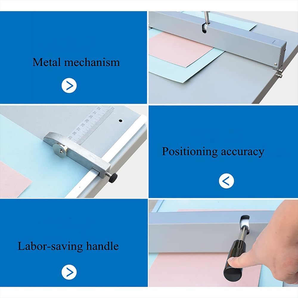 Manual Creasing Machine, A3 Scoring Paper Creasing Machine with Positioning Ruler and 2 Blocks, Card Scorer Creaser for Greeting Booklet Photo Invitation Menu