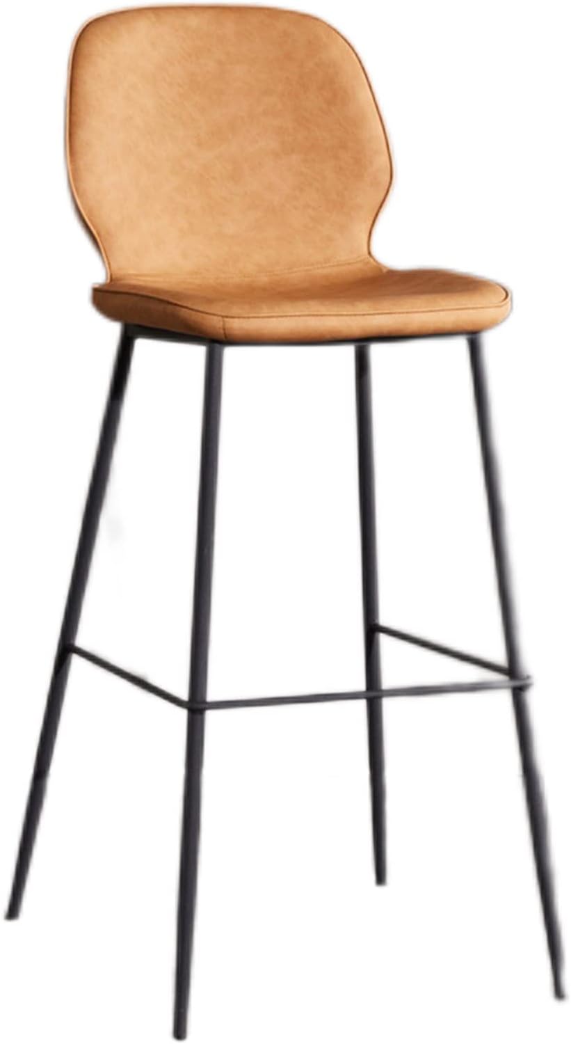 Counter Height Bar Stool with Backrest & Footrest - Kitchen Breakfast Chair for Living Room, Party, Shop - Fixed Height Comfortable Seating