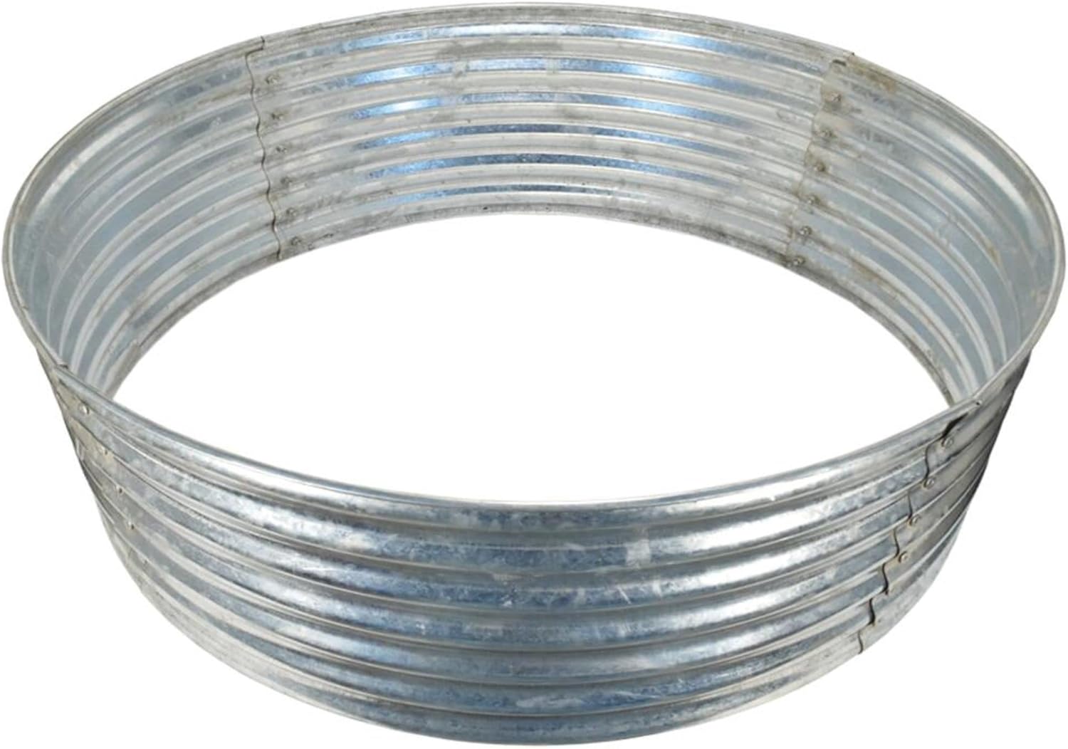 Backyard Creations 48 Inch Round Steel Firepit Burning Outdoor Camping Fire Ring | Ideal for Garden and Patio Lawn Fireplace Silver