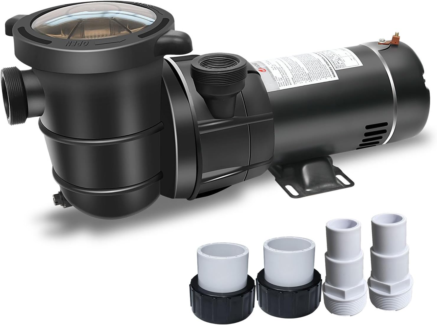 2HP Variable 2-Speed Pool Pump for Above Ground Pools, 115V, 5160 GPH, with 1.25