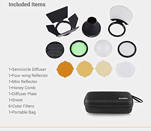 Godox V-11C Color Filters with godox AK-R1 Accessories Kit Set Compatible with Godox V1-C V1-N V1-S V1-O V1-F etc. Round Head Flash, use H200R Compatible with AD200 AD200PRO