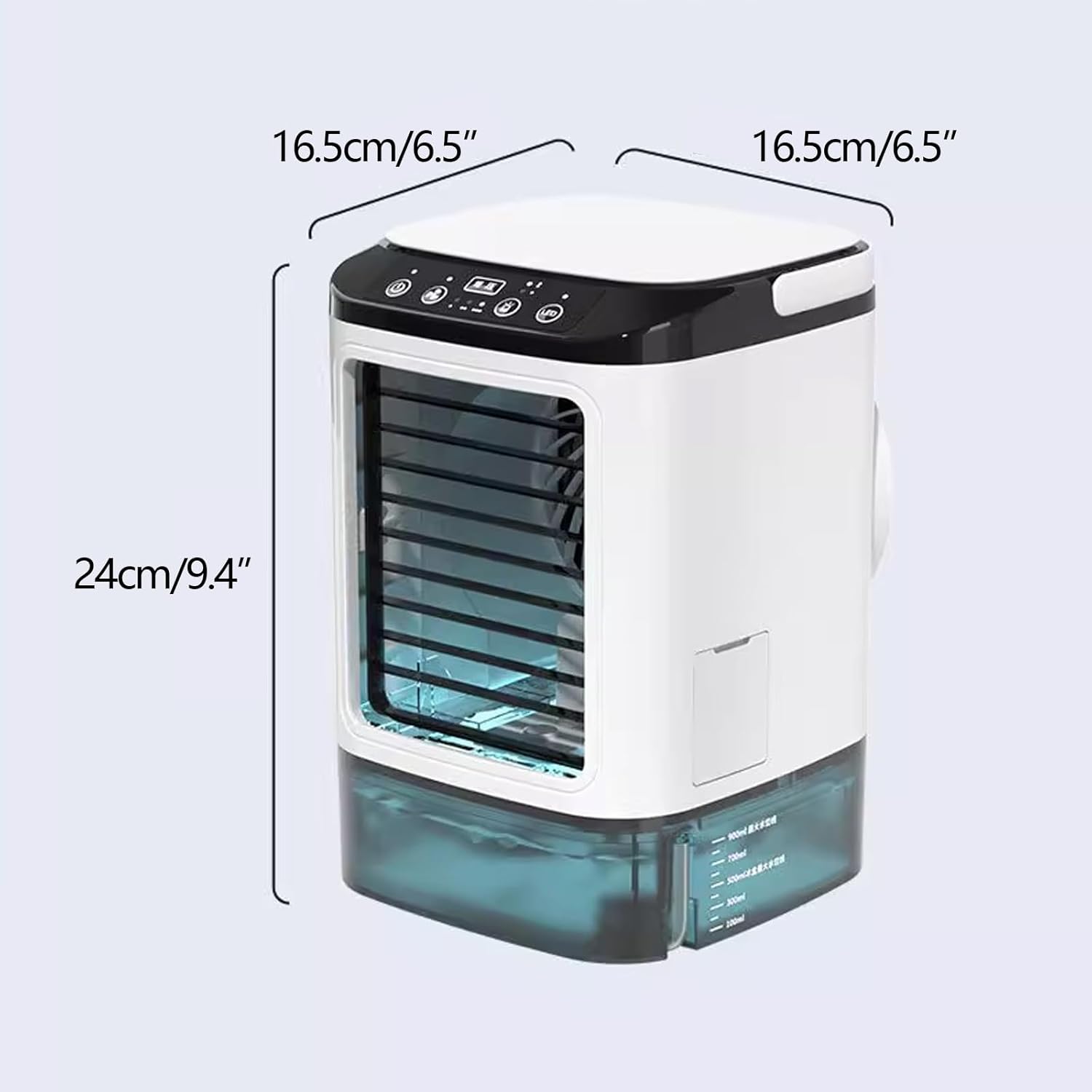 Desk Air Conditioner Small Quiet with 900ml Water Tank Mini Portable Air Conditioner Fan 3 Speeds Cooling Fan for Room Garage Patio Camping
